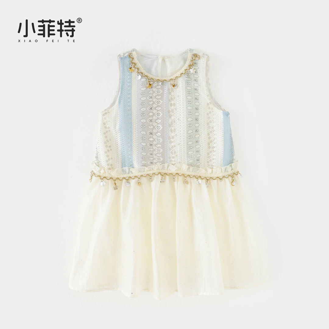 小菲特夏季新款女童公主连衣裙6-12岁韩版女孩无袖裙子YNQX51719