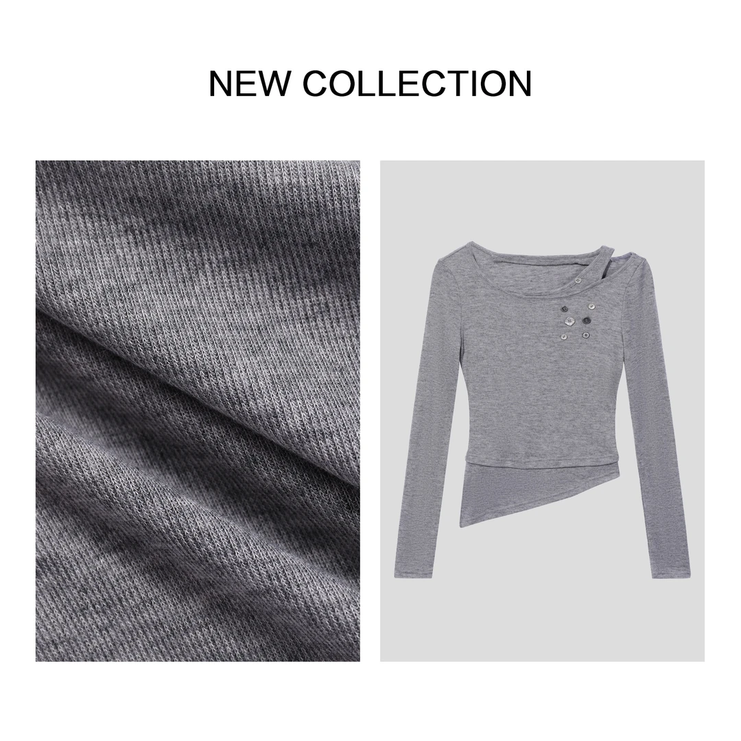 【龙哥专属】T5F36015B 百搭款女士长袖T恤 2063