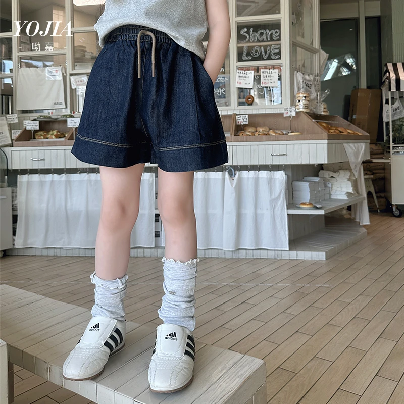 YOJIA【牛仔狂想】女童短裤夏季新款大童夏裤儿童裤子潮款夏装