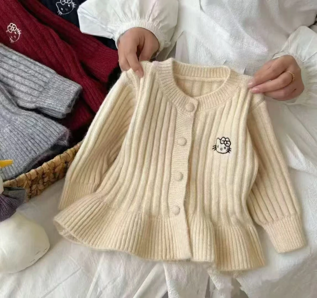 女童开衫外套秋季2025新款洋气女宝针织秋装儿童毛衣甜美