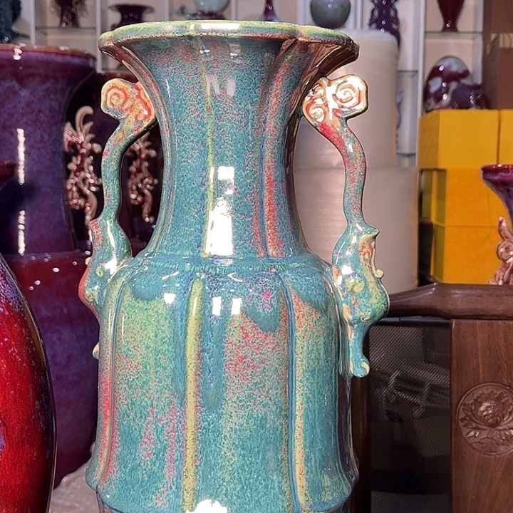 清***风钧瓷瓷片钧瓷摆件钧啊摆件