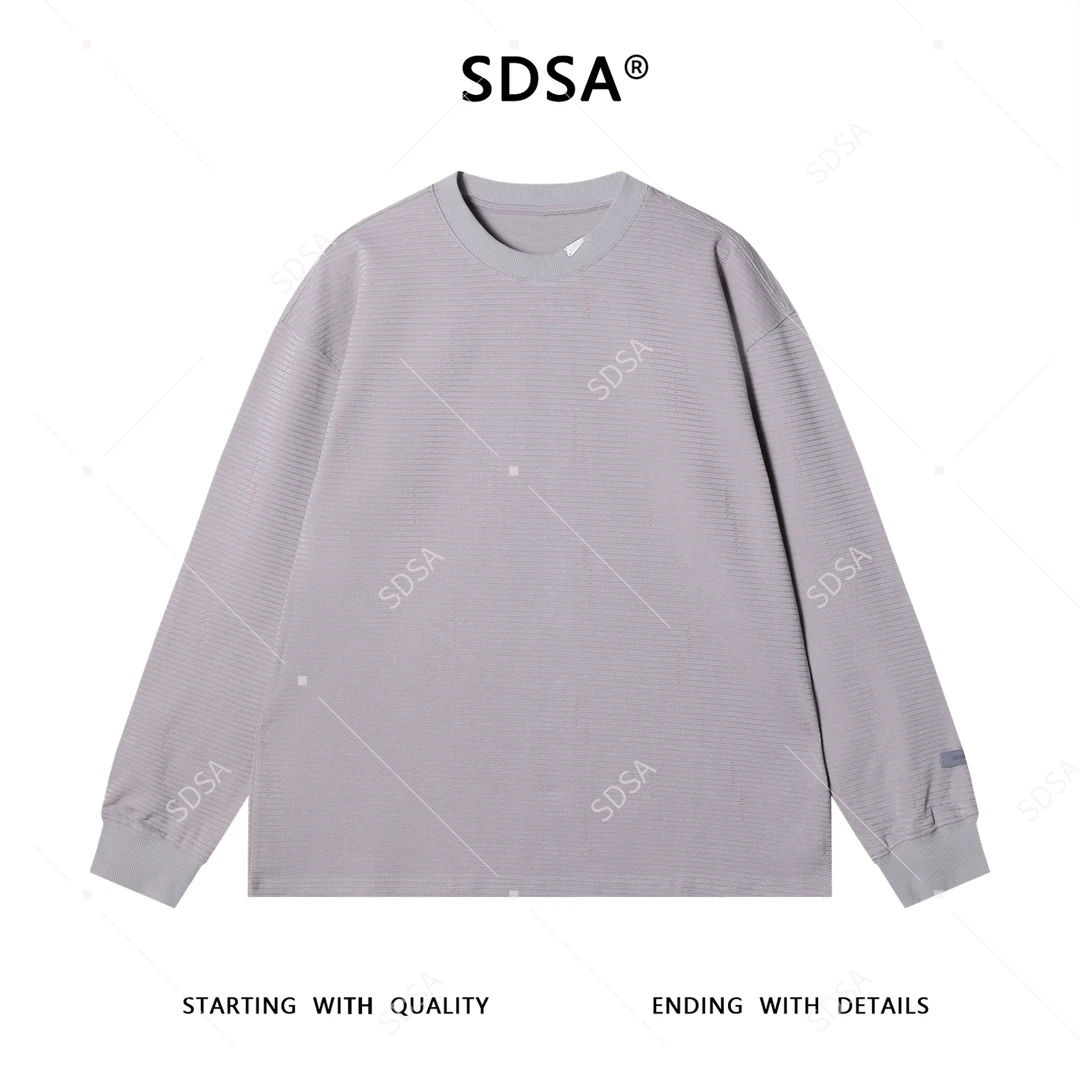 SDSA男士秋冬新款痞帅男装韩版撞色条纹套头圆领卫衣百搭宽松上衣