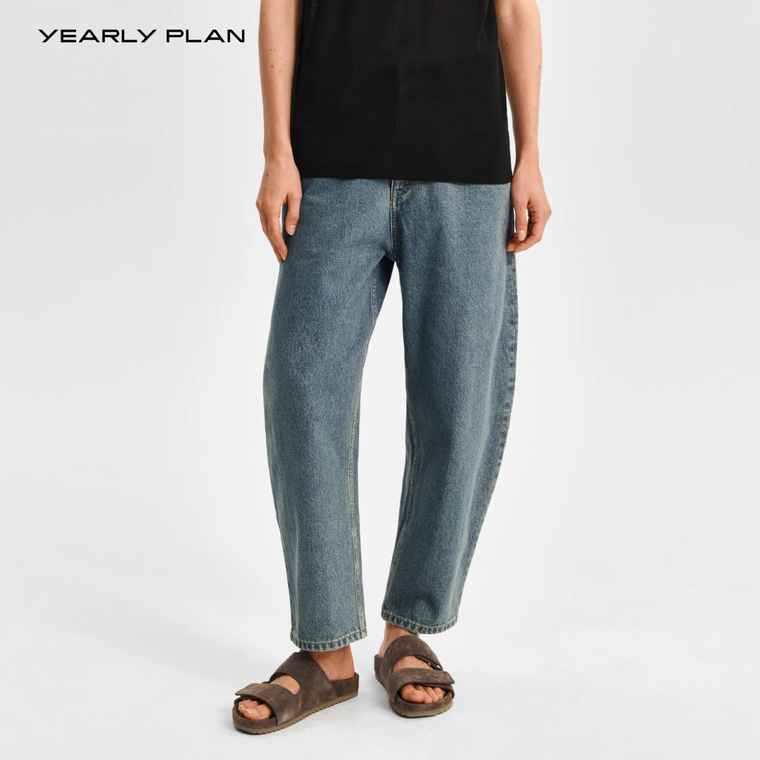 YEARLY PLAN 25Spring 春夏水洗中腰简约萝卜廓形牛仔裤 2565