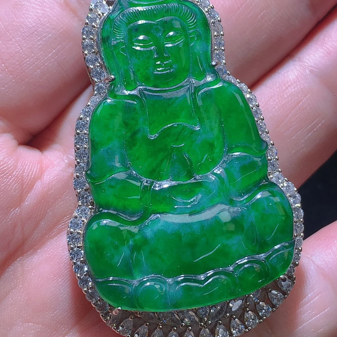 翡翠颈饰银S925镶嵌翡翠