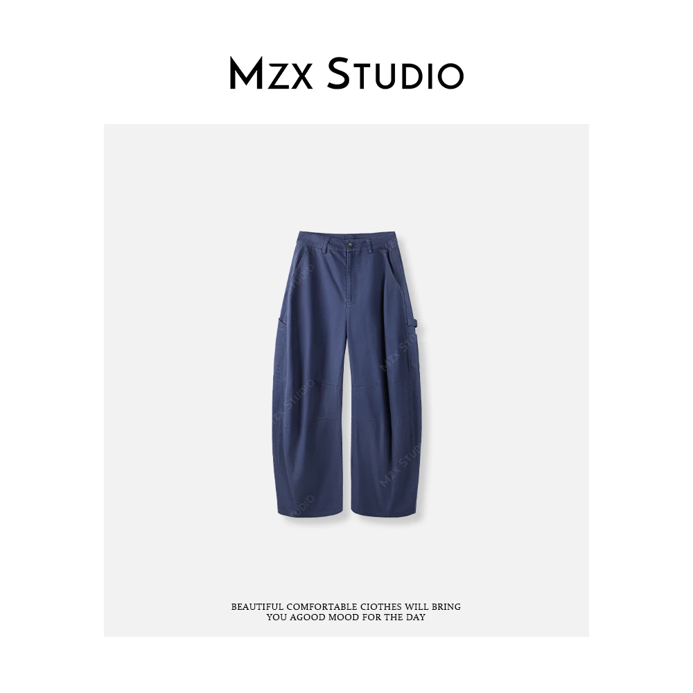 MZX 秋季MIU家高腰宽松纯棉百搭休闲裤 KZ9173-C