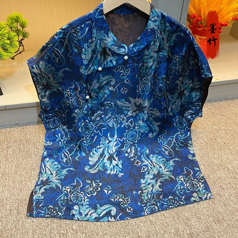 【69978】新中式中国风国潮高级感气质休闲女士上衣百搭提花