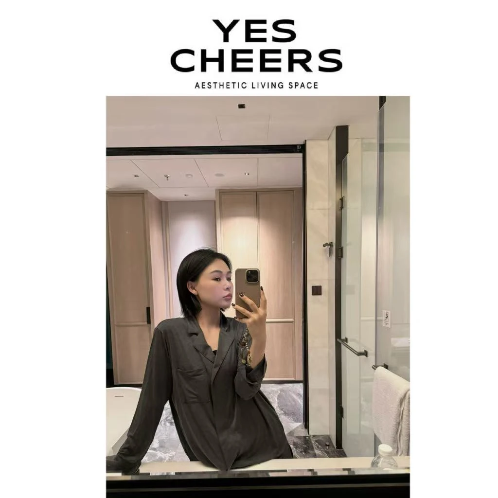 悦是YESCHEERS【居家时光】翻领家居服套装 sy259