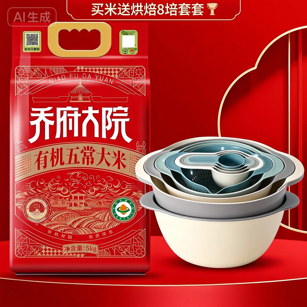 乔府大院有机五常大米正宗东北5KG珍珠米5kg真空包装10斤5kg大米