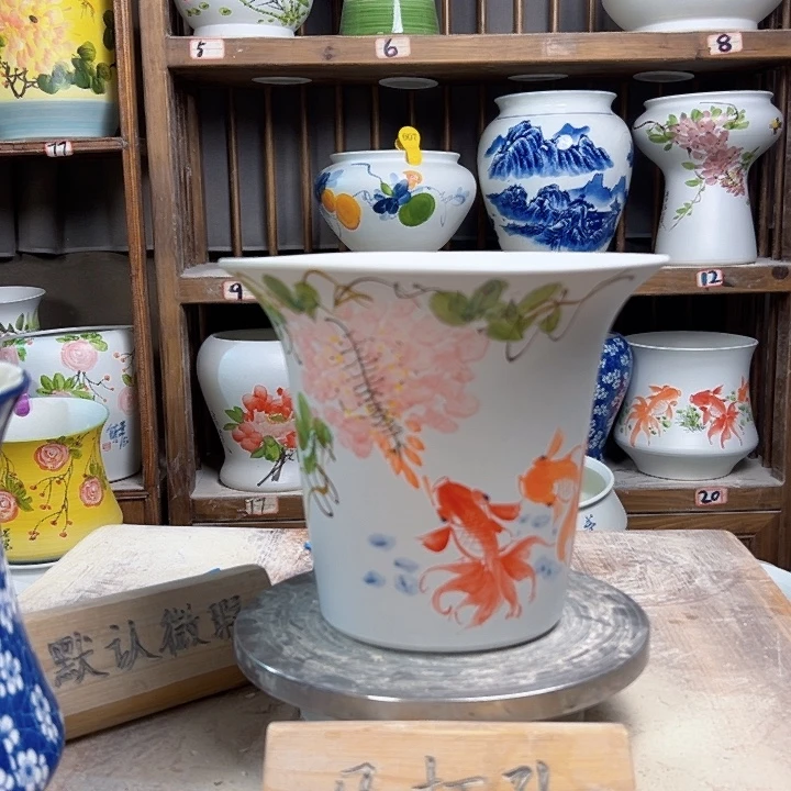 陶斗笠紫藤鲸鱼陶瓷陶瓷陶瓷陶瓷