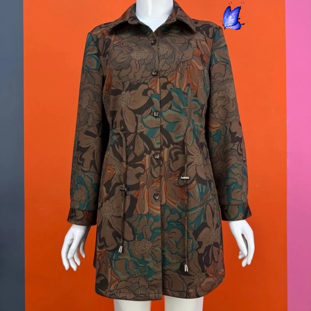 新款洋气中长款时尚阔太太风衣展现优雅高档秋冬中老年妈妈装外套