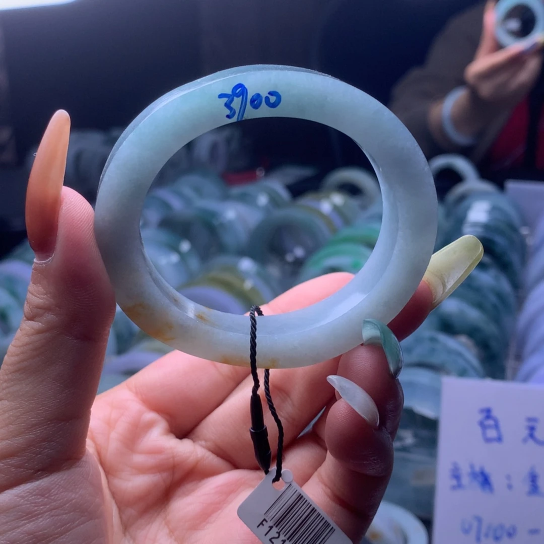 定制翡翠未镶嵌天空蓝桂花糕53-56贵妃