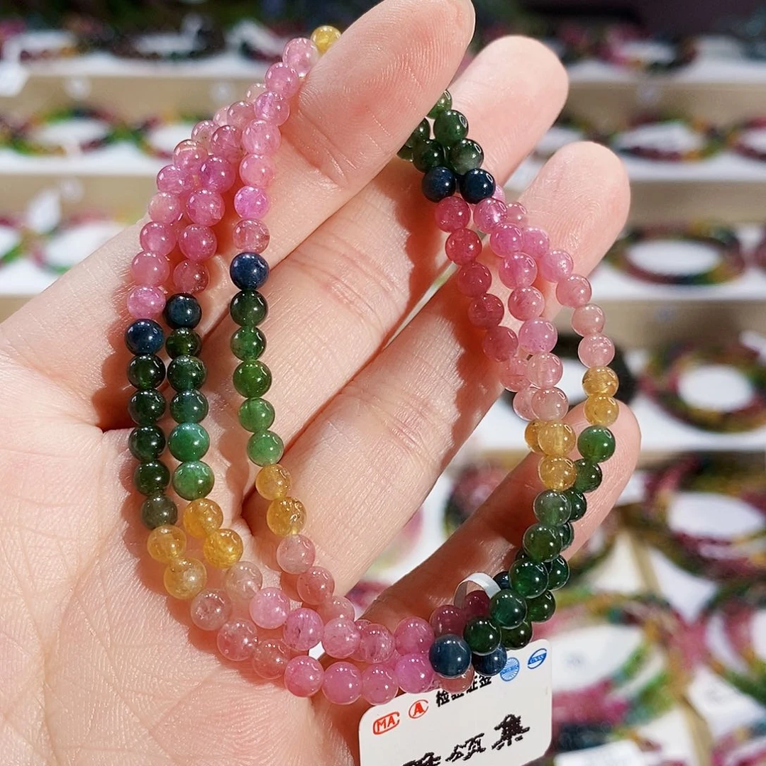 碧玺手链未镶嵌G2602三圈颜色微差