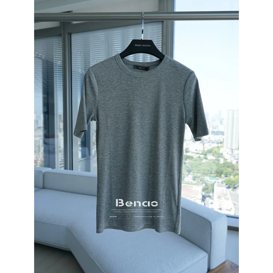 【FELOCCA】时尚基础休闲百搭纯色短袖高弹T恤25STX195