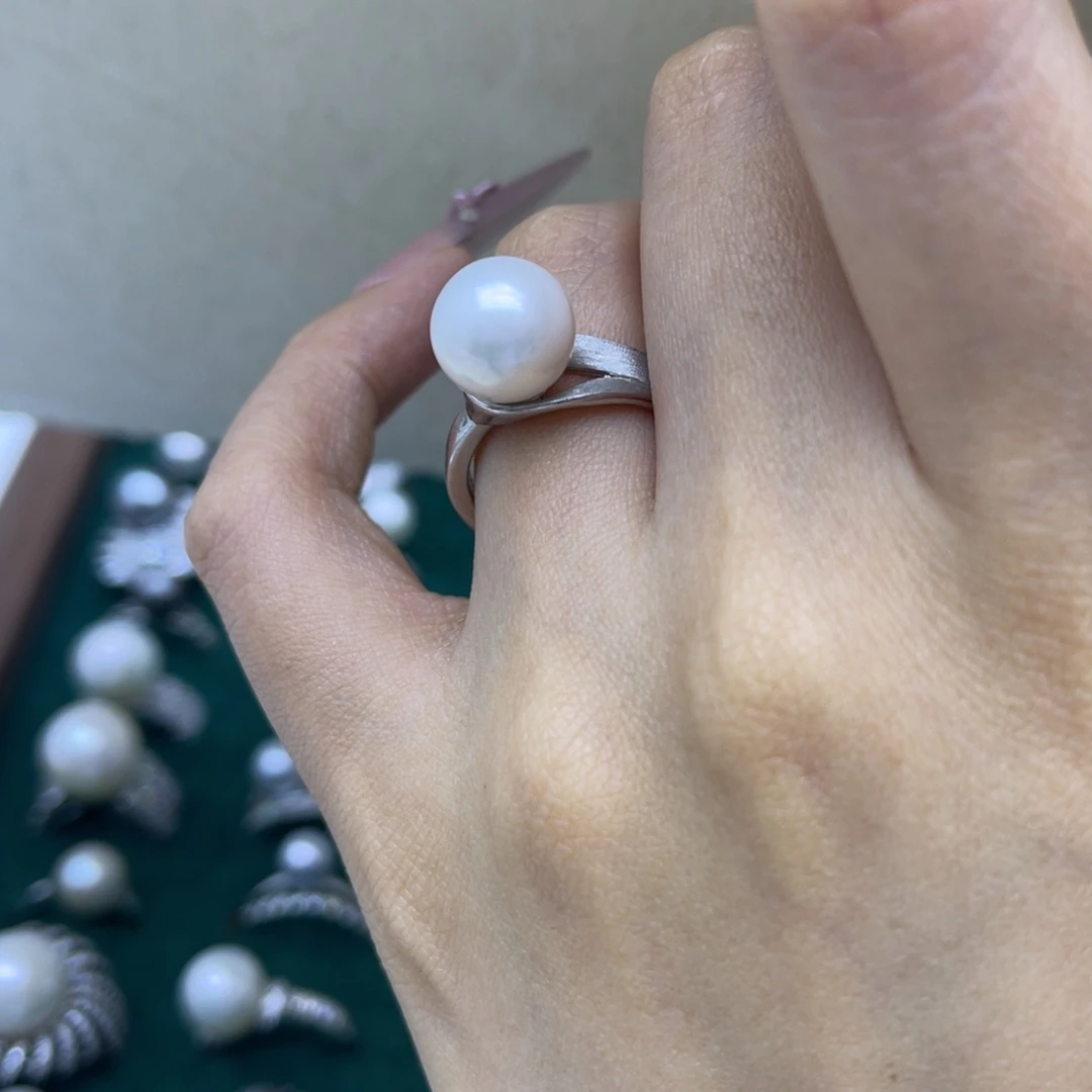淡水珍珠戒指银S925镶嵌
