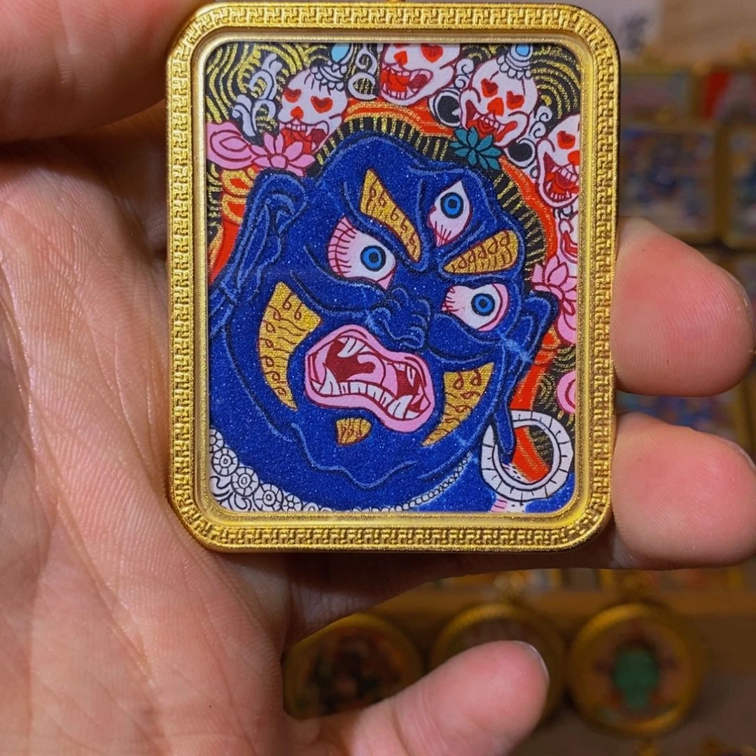 吊坠茶****馆大黑天纯手绘唐卡