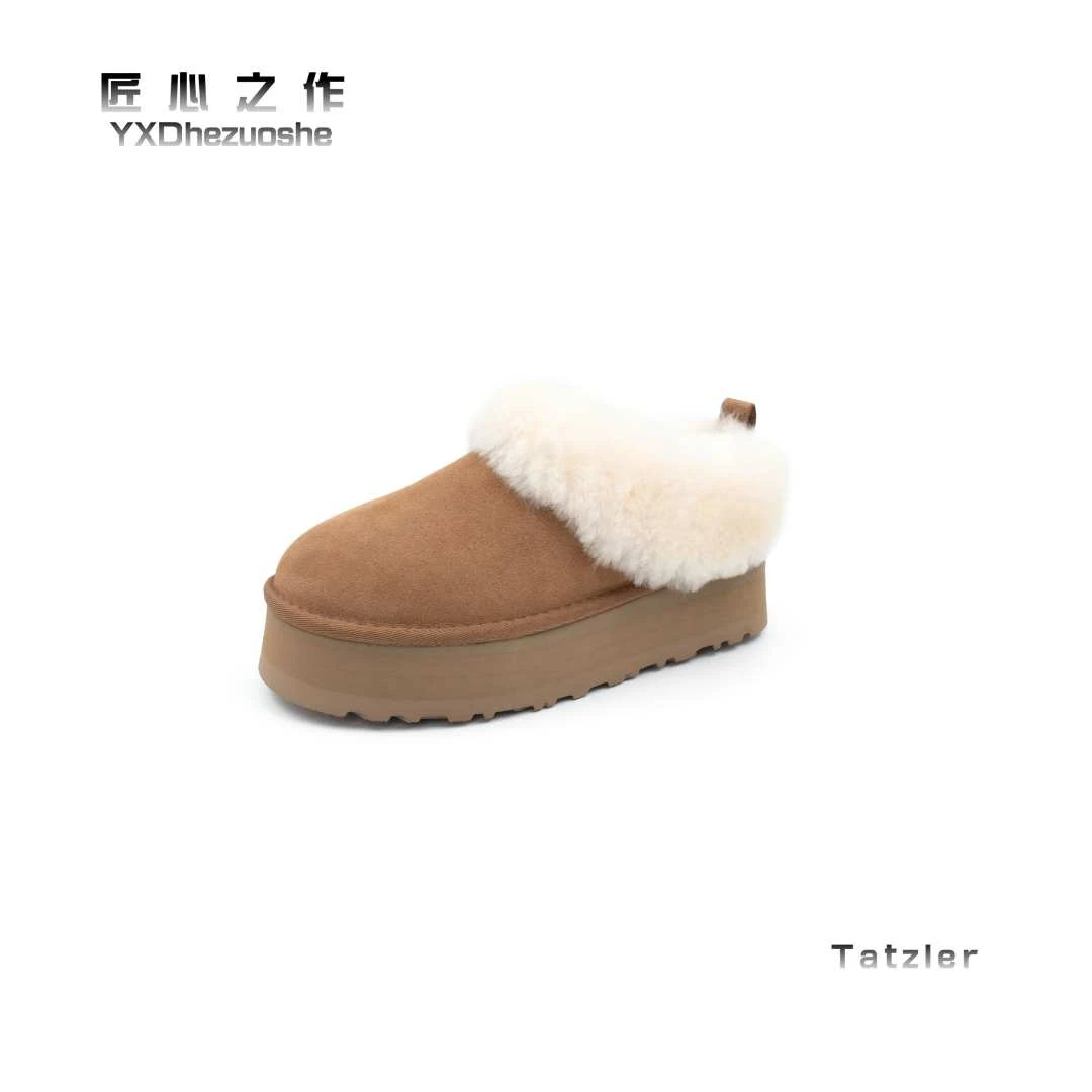 【牛夫人】2025秋冬爆款塔茨勒羊毛雪地靴加绒厚底懒人一脚蹬懒人2