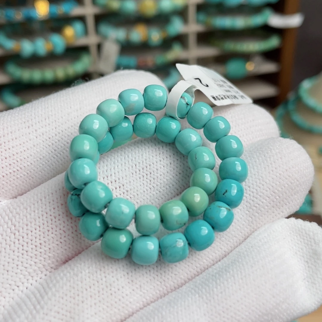 绿松石未镶嵌蓝绿渐变老型单圈卡6