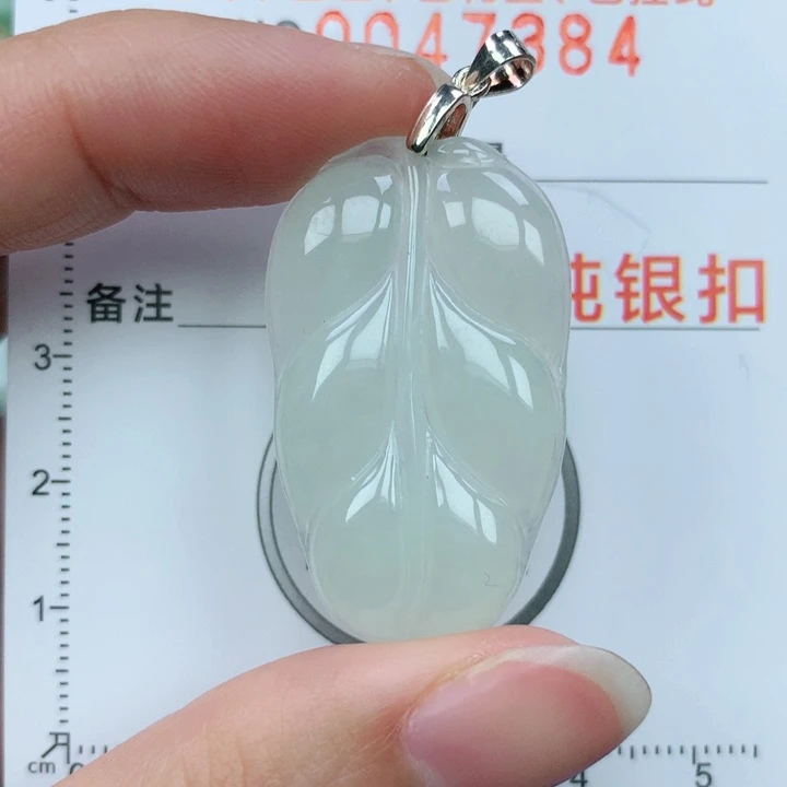 翡翠颈饰银S925镶嵌天然翡翠a货