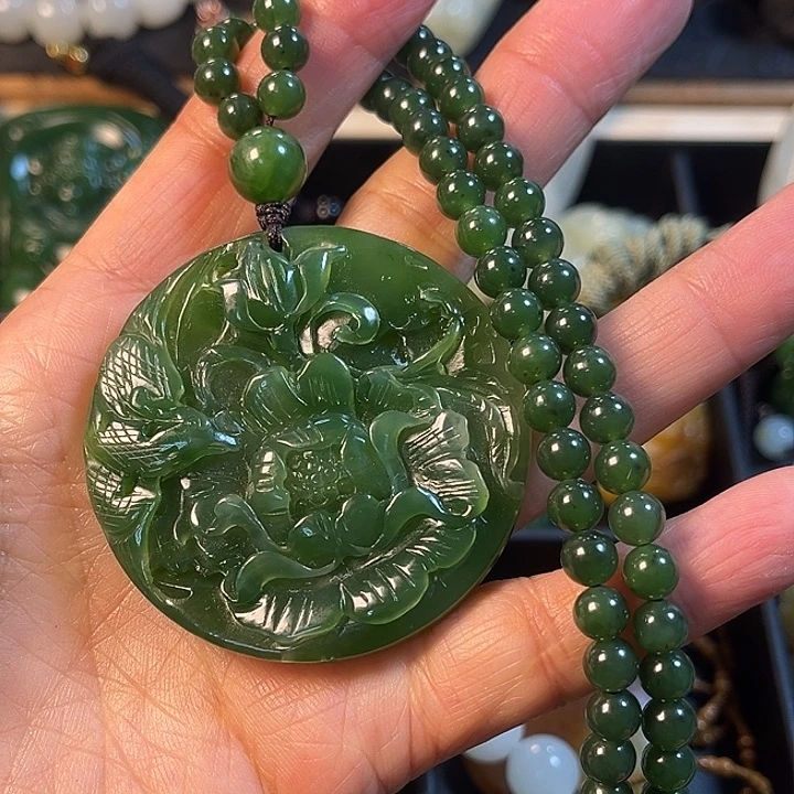 和田玉（碧玉）未镶嵌吊坠(赠链)