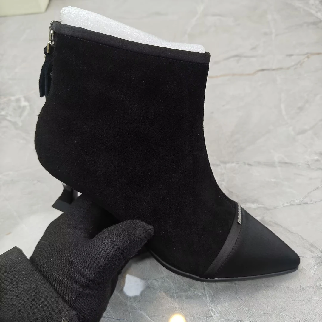 c（孤品）36码粗跟女靴(羊皮)15508