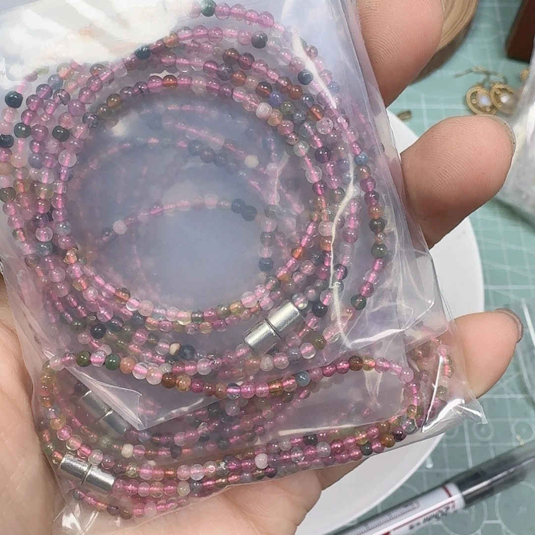 心***安水晶非金属混色3MM糖果四圈