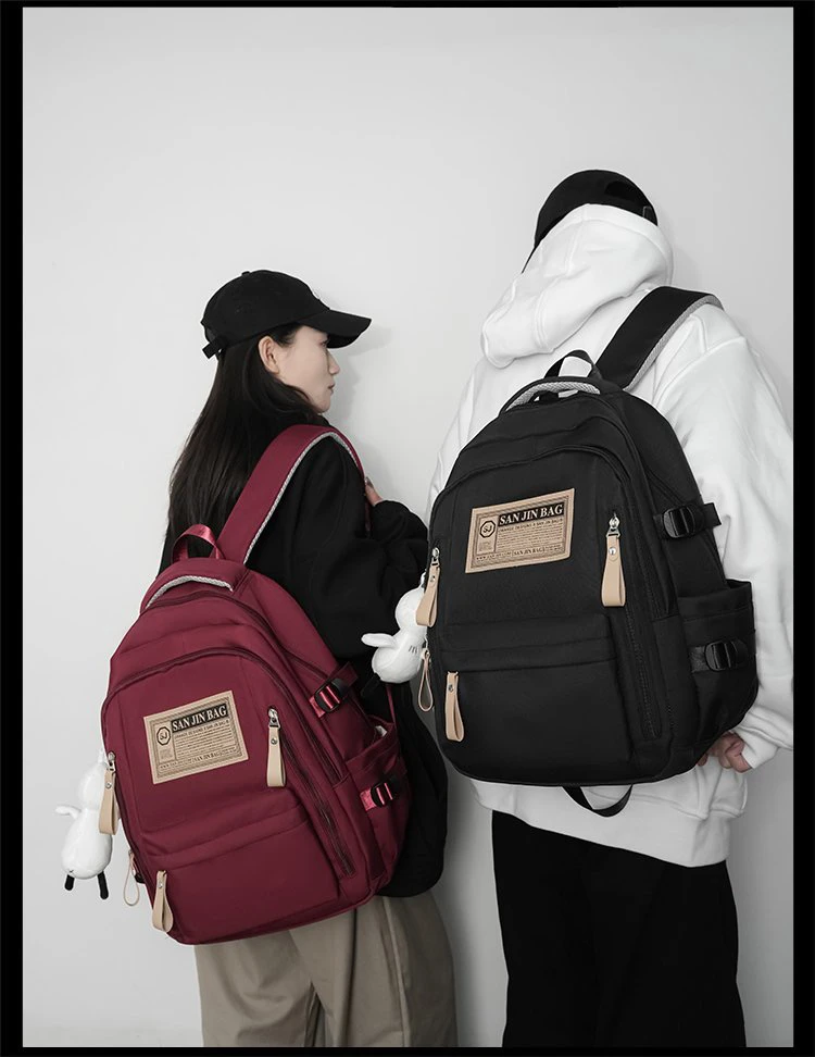 复古百搭大容量双肩包学院风适合初高中生及大学生使用