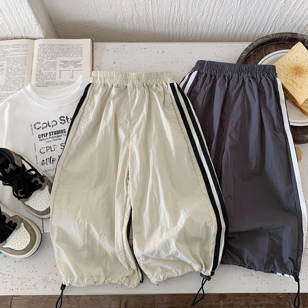 男童防蚊裤2025夏款裤子儿童百搭拉条工装裤宝宝夏装小童休闲长裤