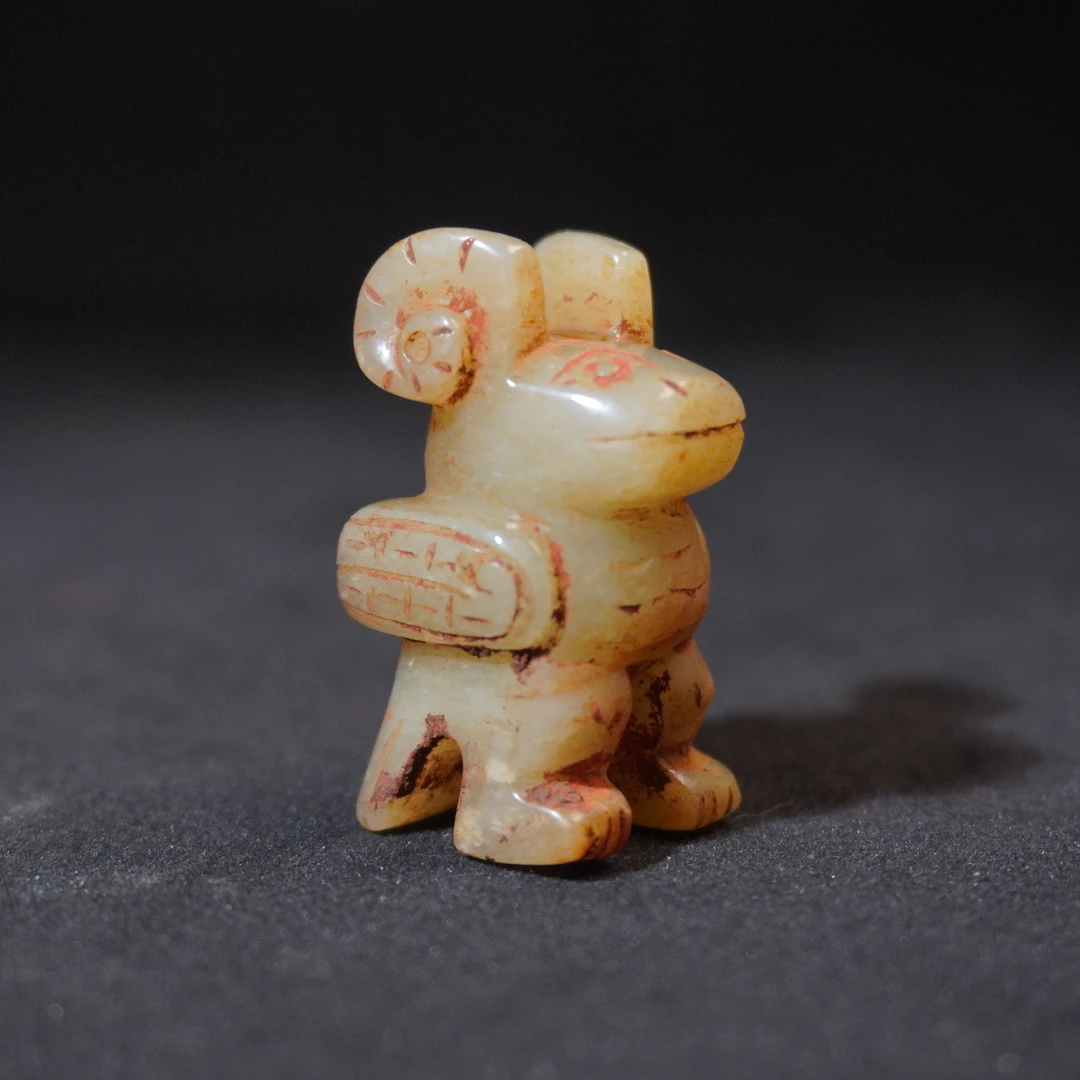 2SL45  明  和田玉枭鸟