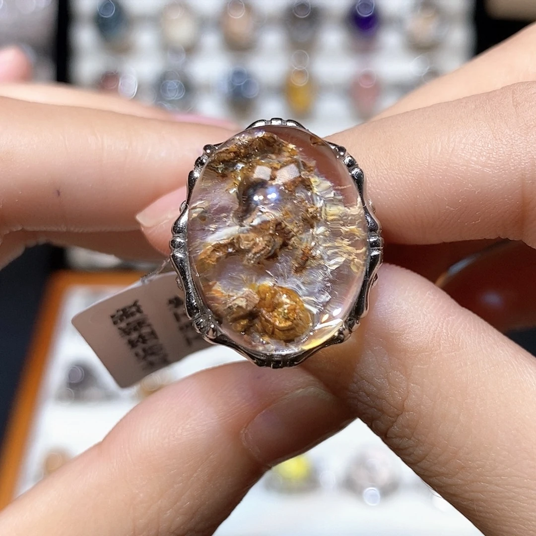 银S925镶嵌戒指水晶