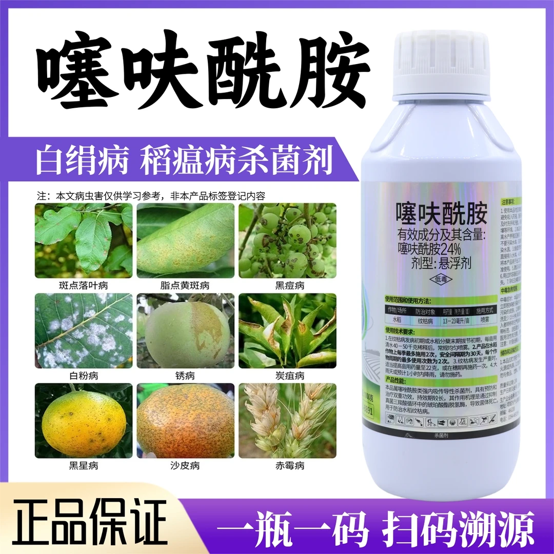 噻呋酰胺农药内吸传导性强水稻小麦纹枯病稻瘟病花生白娟病杀菌剂