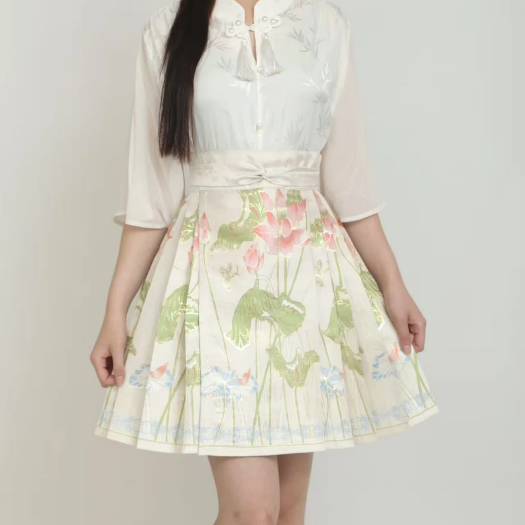 （好运莲莲）织金妆花国风日常马面裙短裙小个子重工显瘦明制春夏