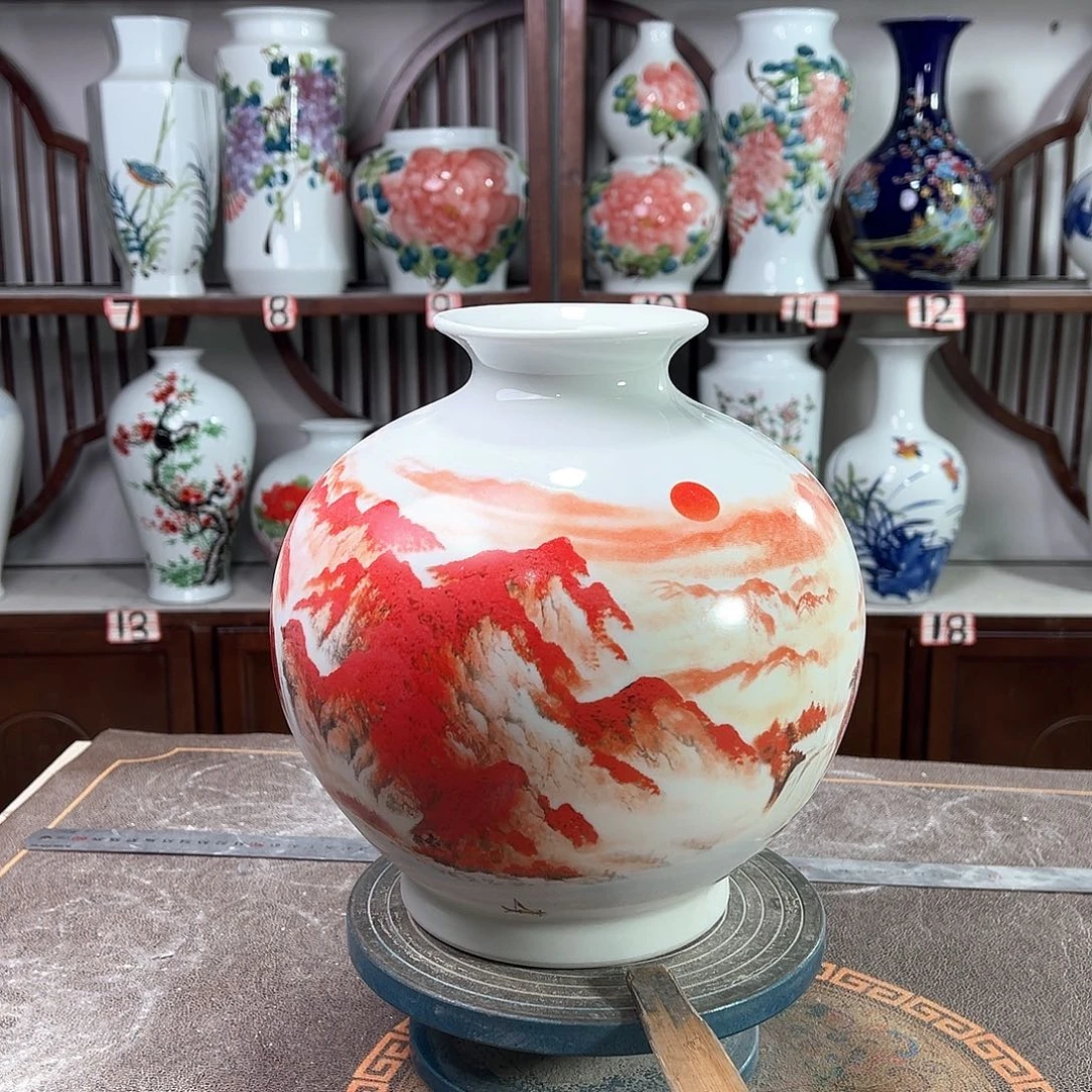 陶摆件景德镇陶瓷石红运