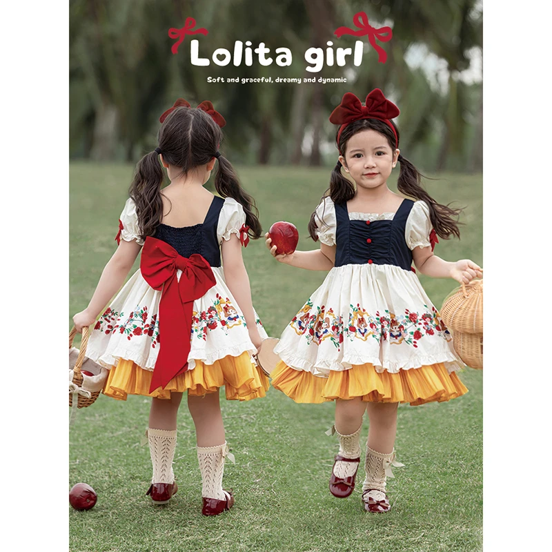 YOEHYAUL/幼悠夏肆波【童话公主】女童夏季设计卡通连衣裙汉服X4898