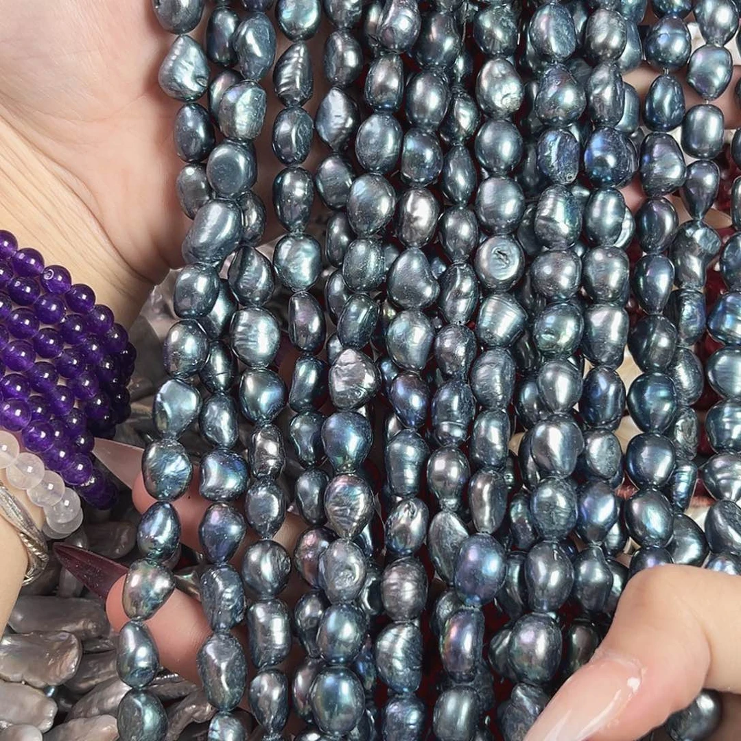 玛瑙/玉髓合金珠宝半成品b33 天然大溪地珍珠随行可刮粉一条