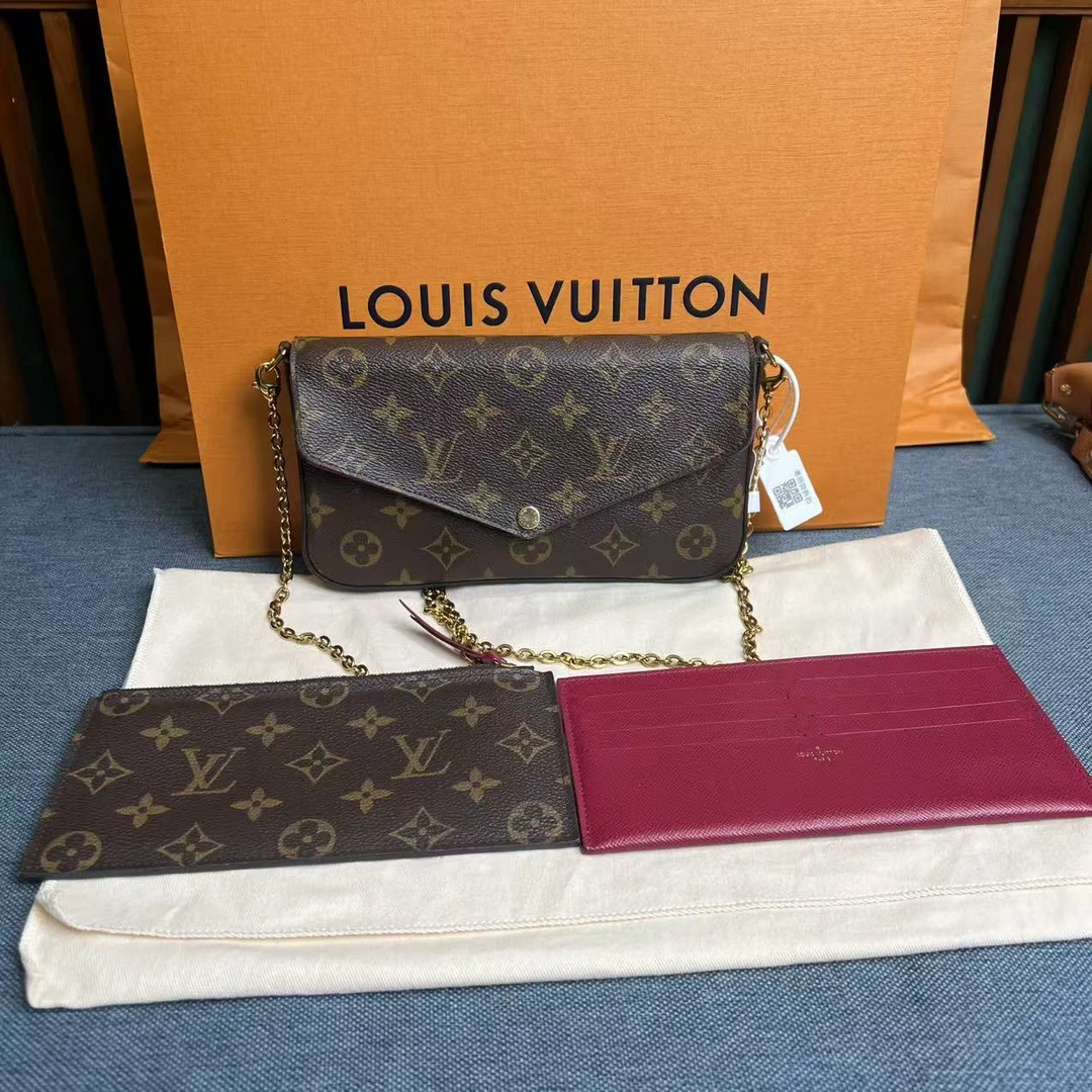 99新 LouisVuitton/路易威登 lv芯片款三合一 斜跨麻将包