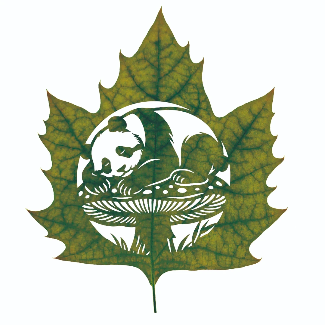 熊猫系列非遗手工体验式叶雕（剪叶）