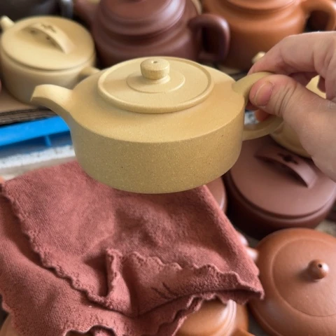 紫砂茶壶梨皮本绿220cc