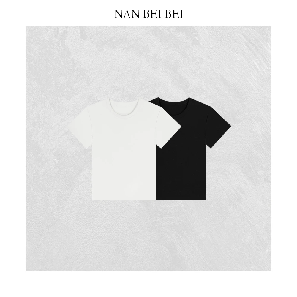 【南北贝】‘匹马棉T’ 夏季基础百搭纯色轻薄圆领短袖上衣 0007