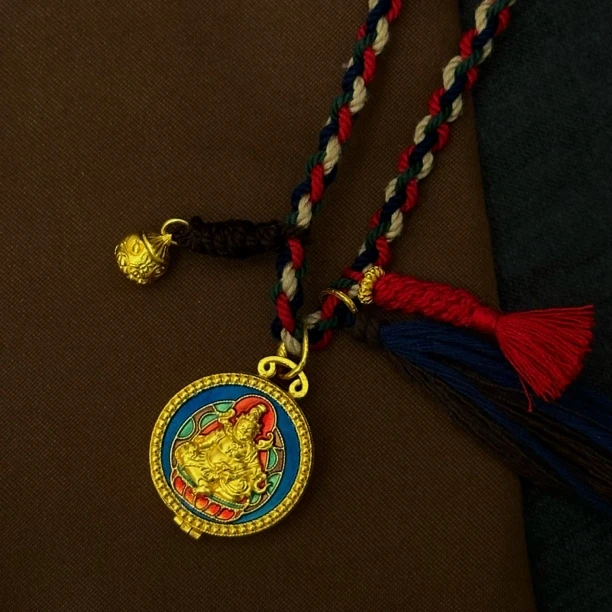 【周蜜儿】黄财神 非遗高温烧蓝 足金999 项链 （收藏集证书）