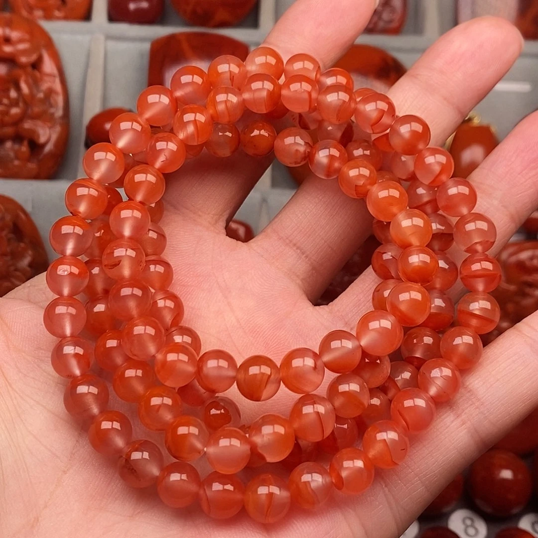 南红玛瑙未镶嵌手链