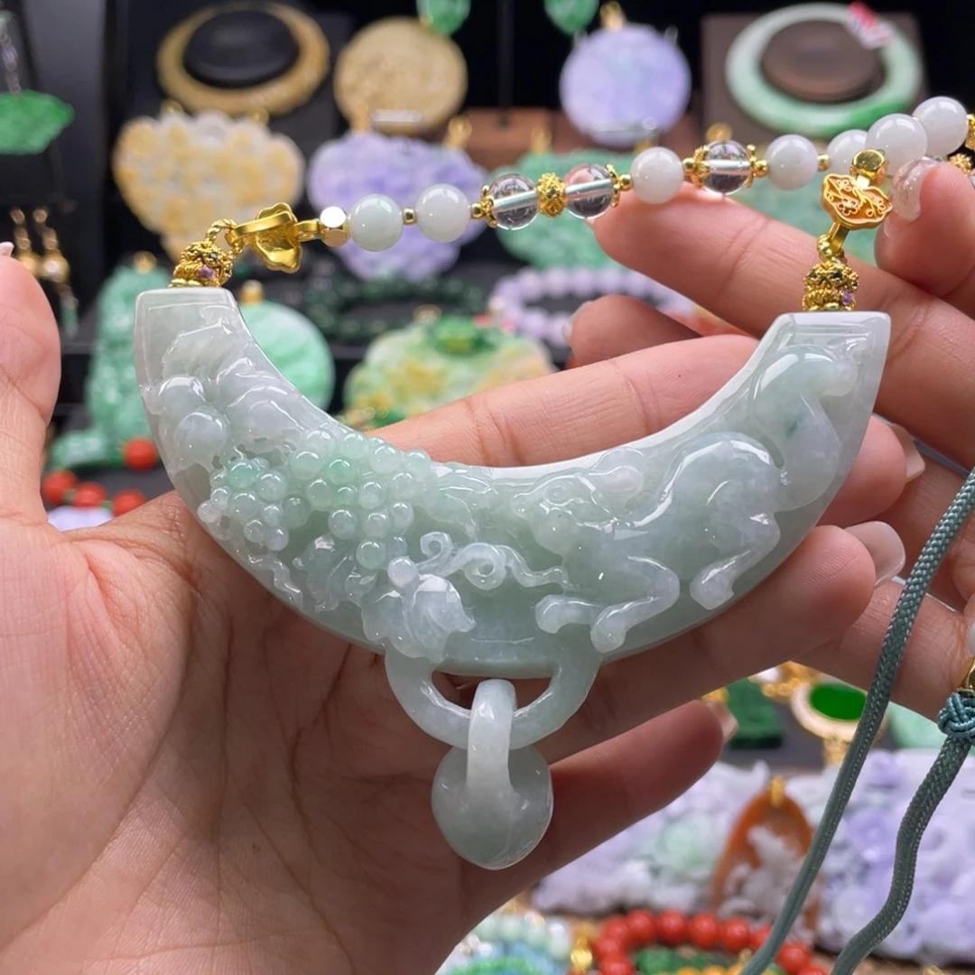 翡翠未镶嵌颈饰代编织