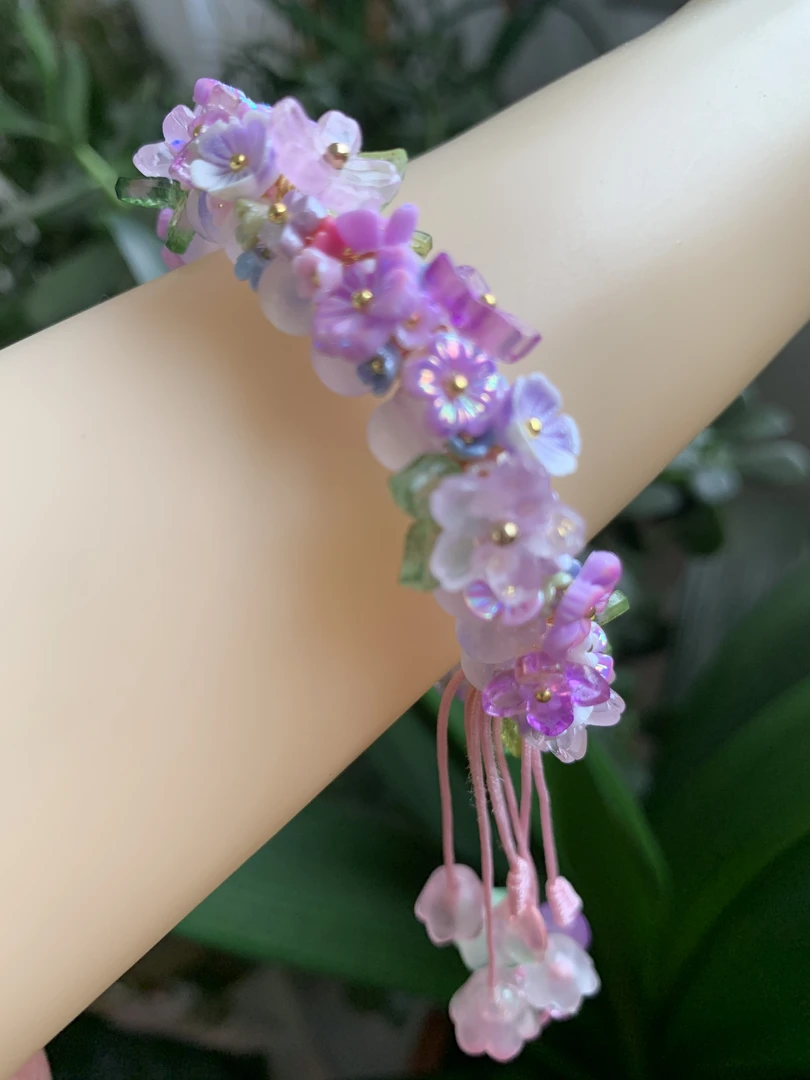 花海手链气质仙古风清新手工DIY树脂琉璃网红手串珠编绳夏日成品