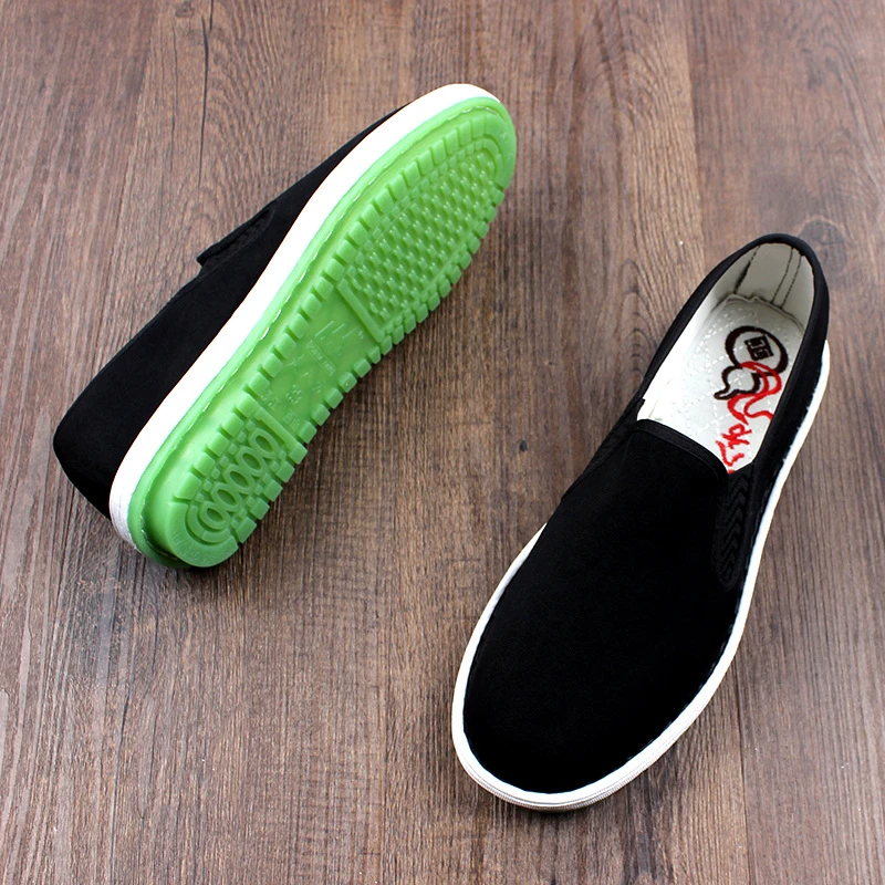 春季新款老北京布鞋男高档手工千层底耐磨透气软底一脚蹬工作男士