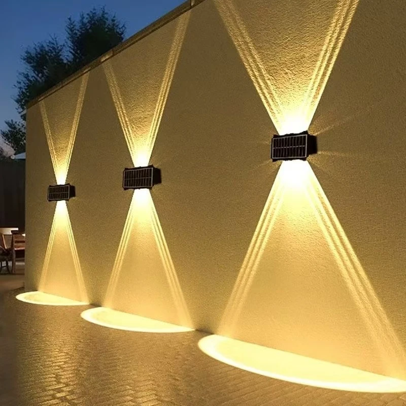 太阳能庭院灯户外防水景观墙壁灯花园围墙射灯上下发光家用洗墙灯