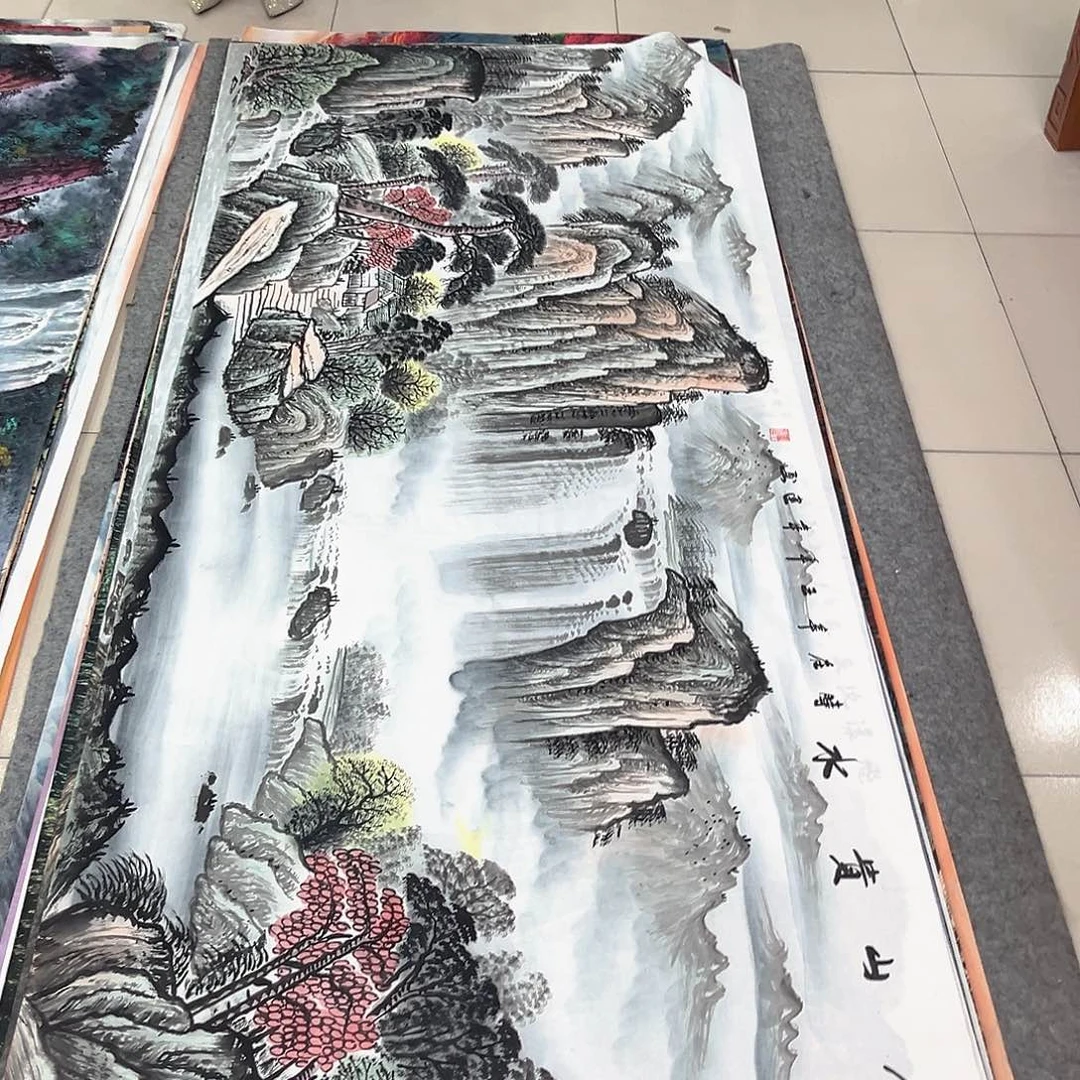 国画纯手工山水花鸟