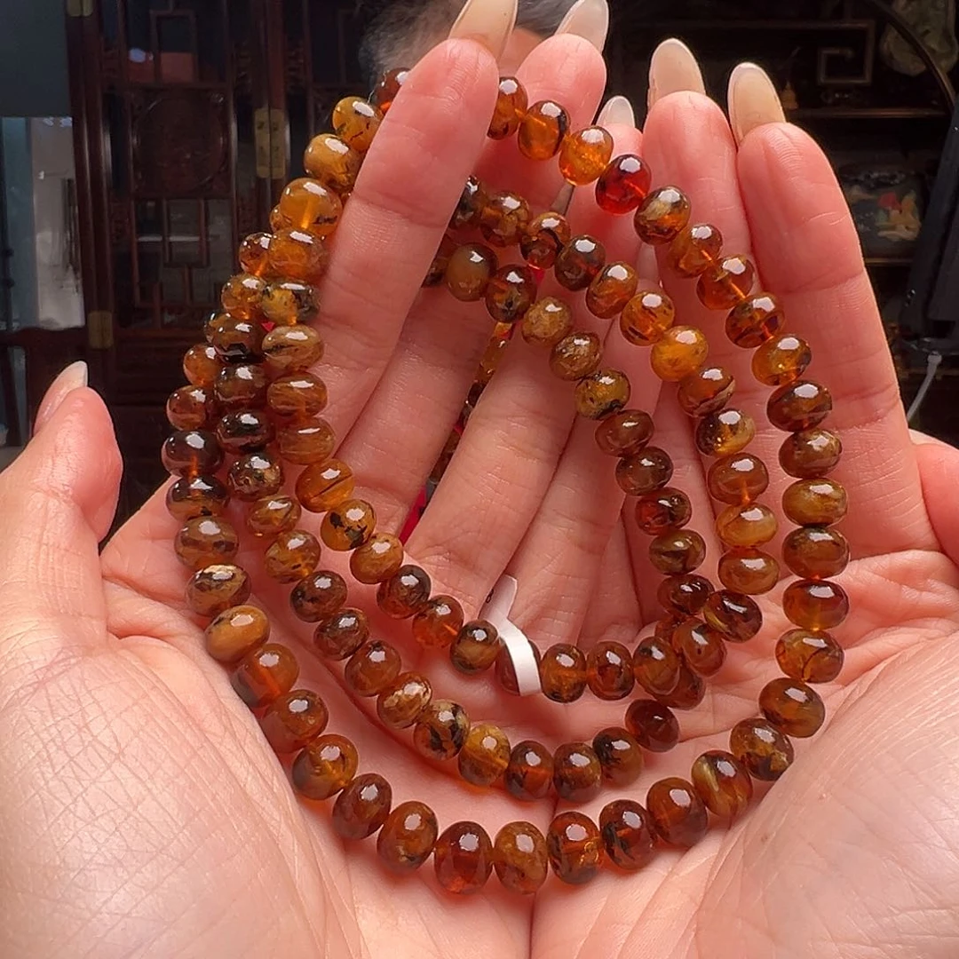 琥珀裸石未镶嵌抚顺琥珀20346。8mm