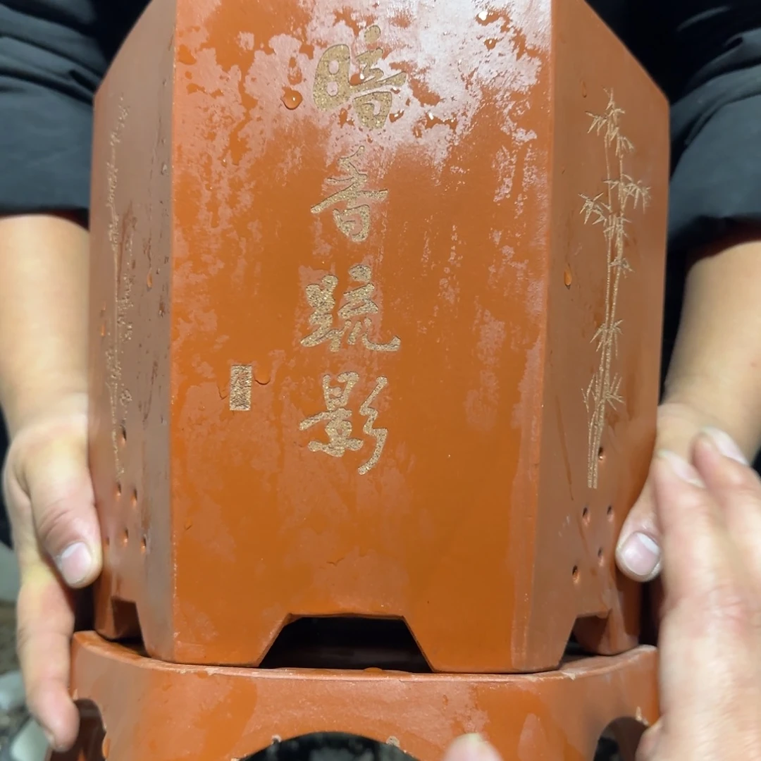 花盆紫砂口径20 19高度23厘米