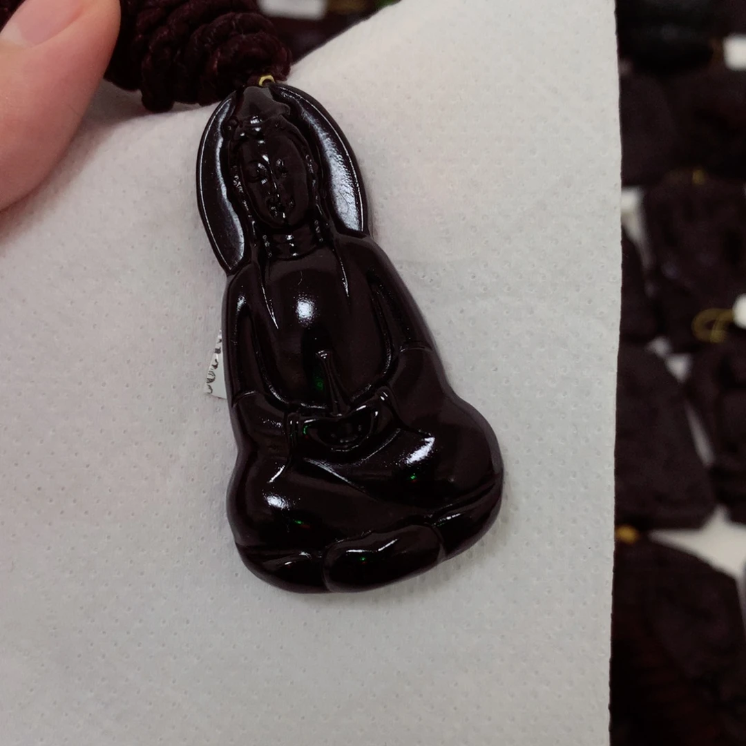 天然缅甸a货钢琴黑挂件