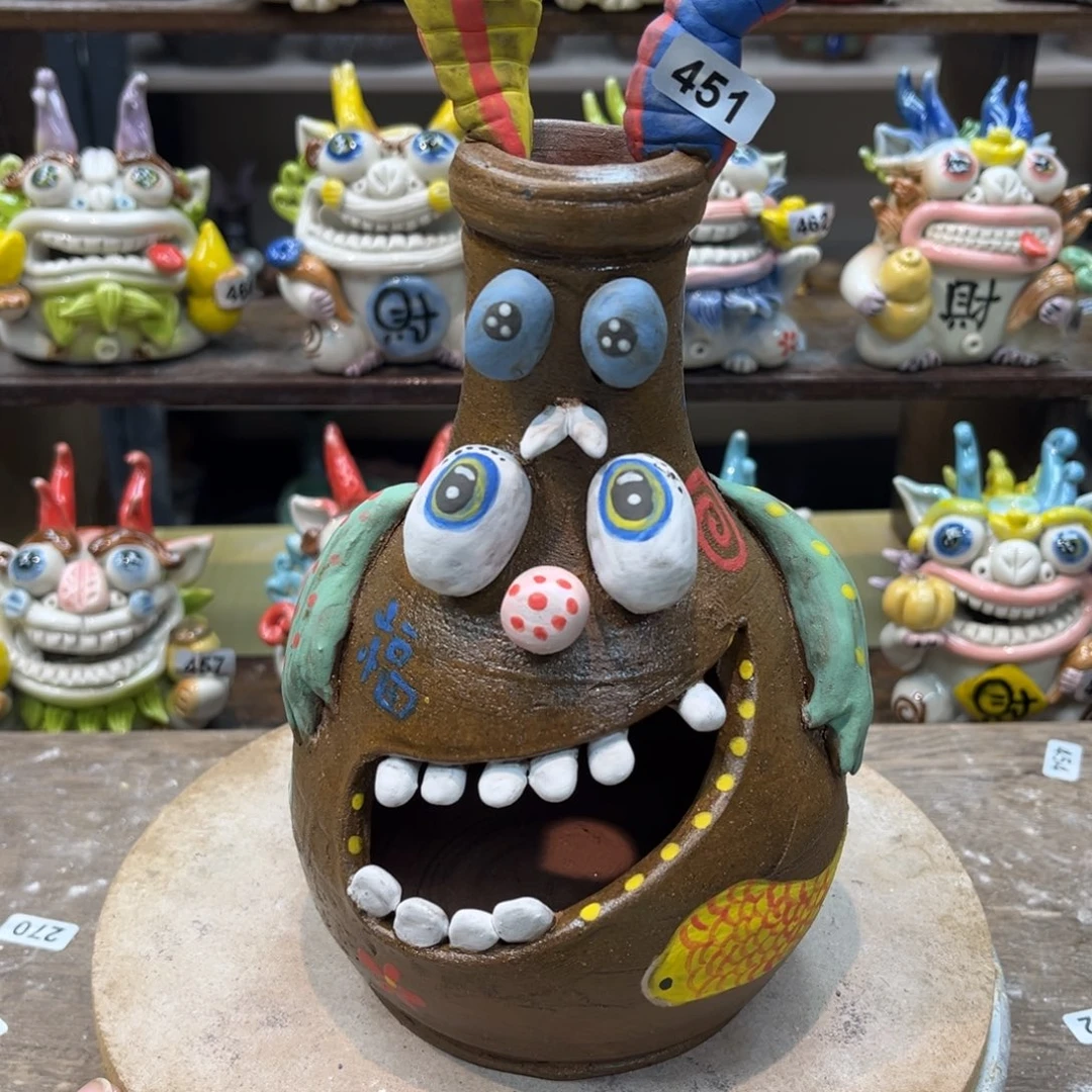 摆件直播纯手工抽象陶瓷摆件451