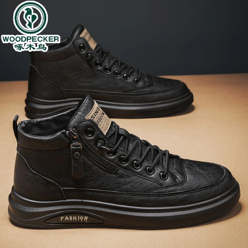 【正品】啄木鸟秋季男鞋年新款英伦休闲男鞋百搭休闲鞋春秋白板潮流